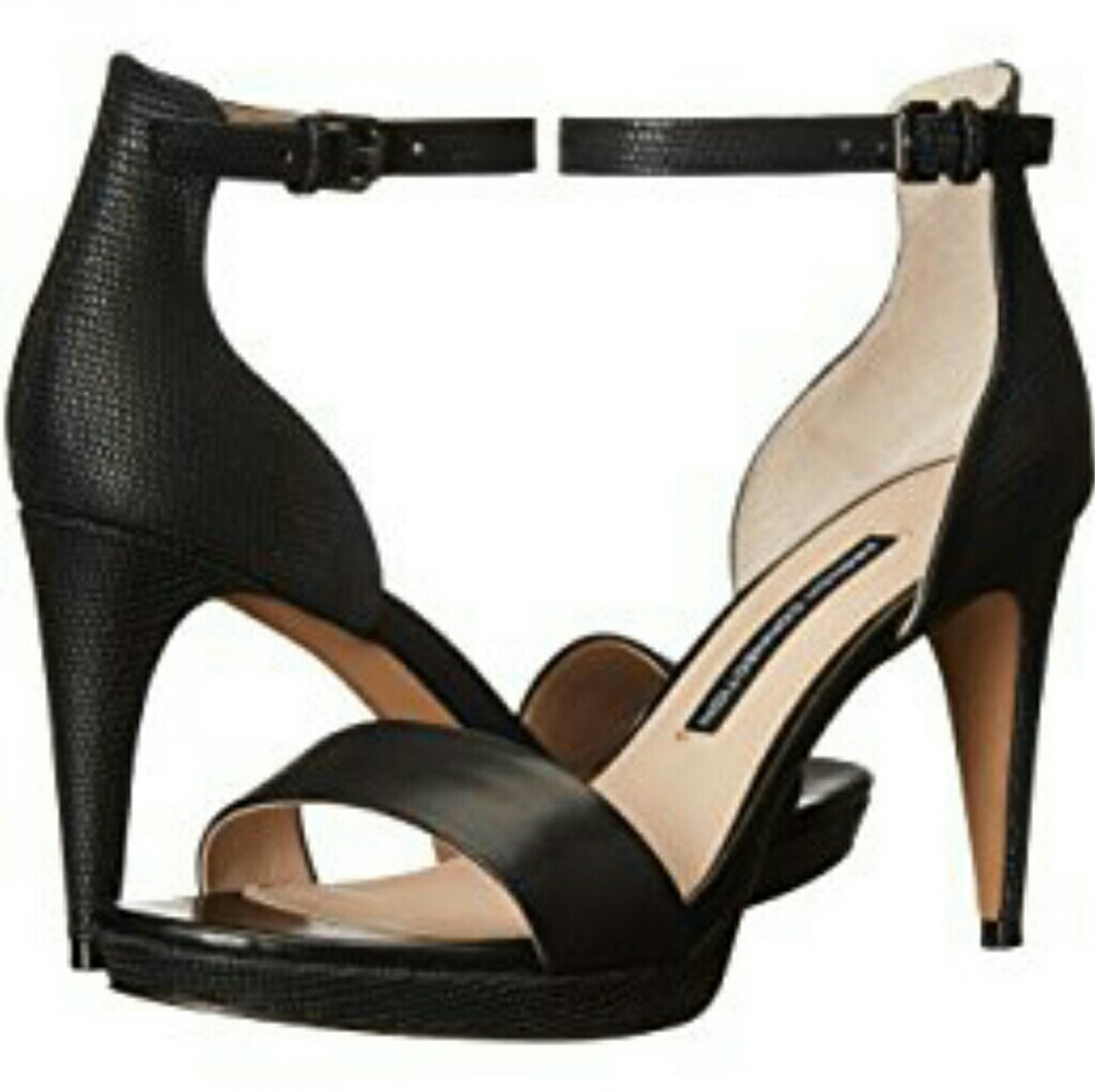 Black open toe heels